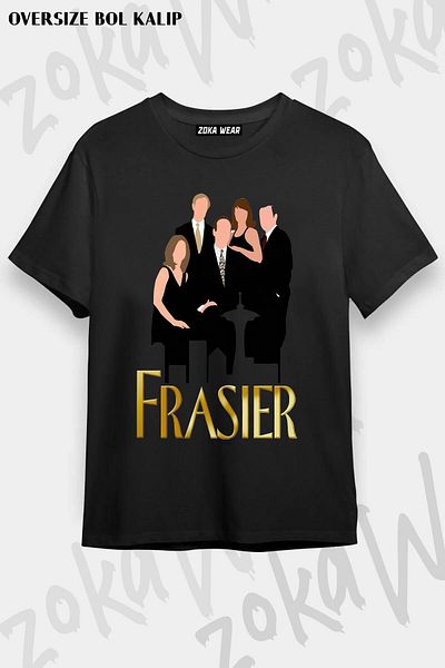 ZOKAWEAR Tricou unisex oversize cu imprimeu Frasier Design
