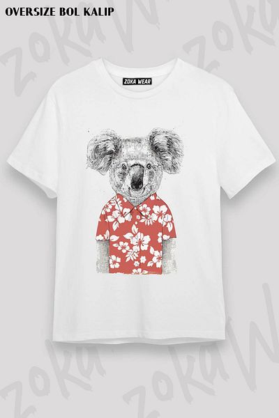 ZOKAWEAR Μπλουζάκι με στάμπα Unisex Oversize Koala v2 Design