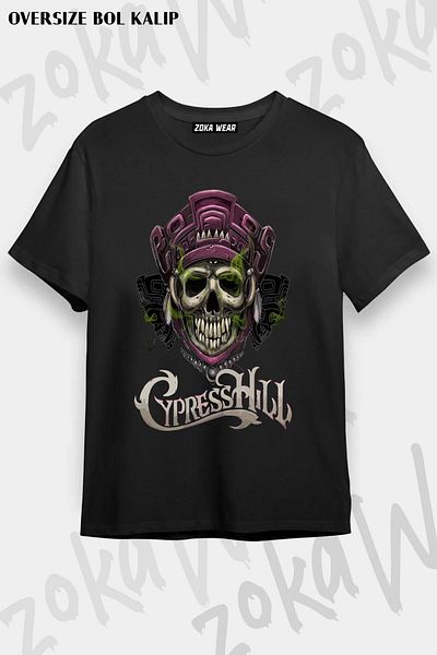 ZOKAWEAR Tricou unisex oversize cu imprimeu Cypress Hill Design