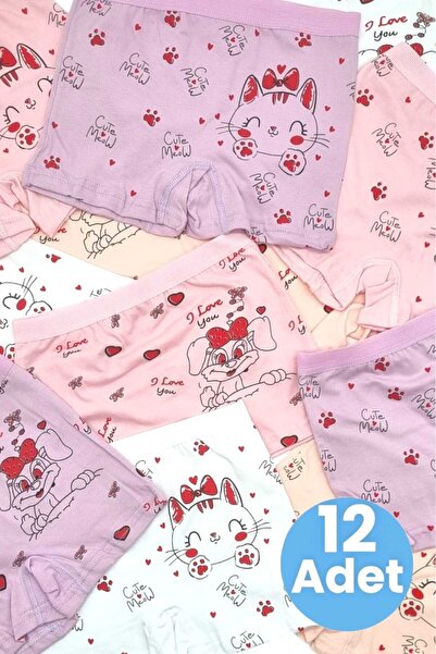 Tezzgelsin Boxeri pentru fete 100% bumbac, pachet de 12