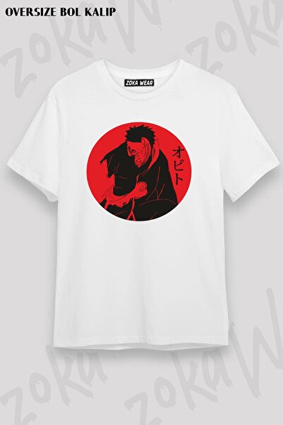 ZOKAWEAR Unisek Oversize Fit Naruto Obito Design Štampana majica