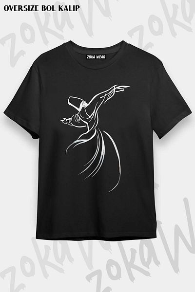 ZOKAWEAR Μπλουζάκι με στάμπα Unisex Oversize Whirling Dervish Design