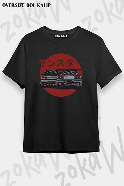 ZOKAWEAR Tricou unisex oversize cu imprimeu Nissan Design