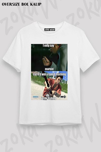 ZOKAWEAR Μπλουζάκι με στάμπα Unisex Oversize Good Morning Yakuza Meme Design