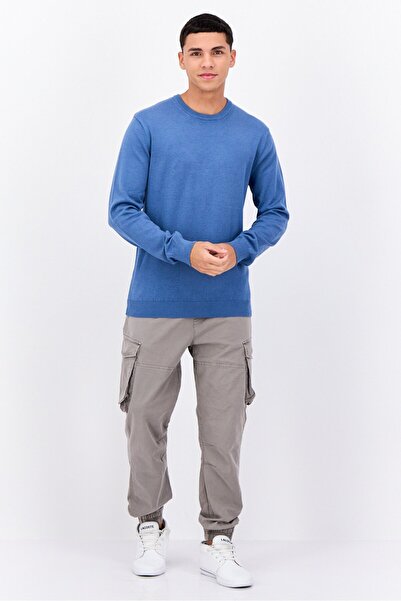 French Connection Men Crew Neck Knitted Sweater, Blue