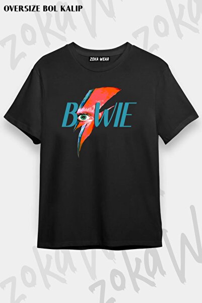 ZOKAWEAR Дейвид Бауи - Унисекс тениска с овъглесен принт и поп арт дизайн