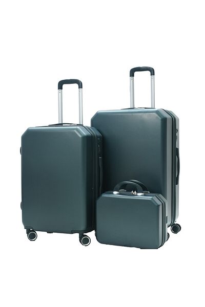 MORANO 3-Piece Unisex Morano Travel Luggage Trolley Set Dark Green Size 28''-24''-20'' Inches.
