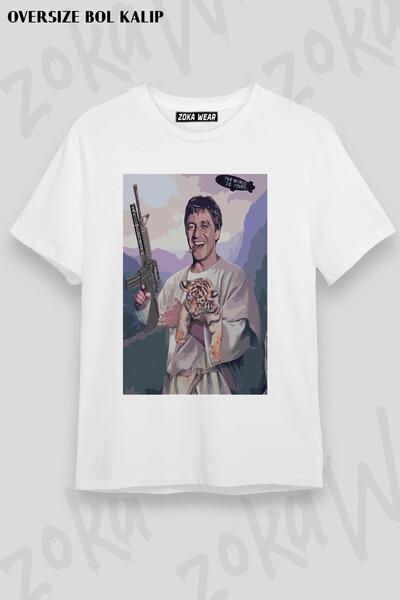 ZOKAWEAR Unisex Oversize kroj Mold Scarface Art Design Štampano majica
