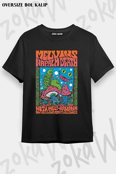 ZOKAWEAR Μπλουζάκι με στάμπα Unisex Oversize Melvins Napalm Design