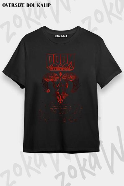 ZOKAWEAR Tricou supradimensionat unisex Doom Eternal Rock Metal