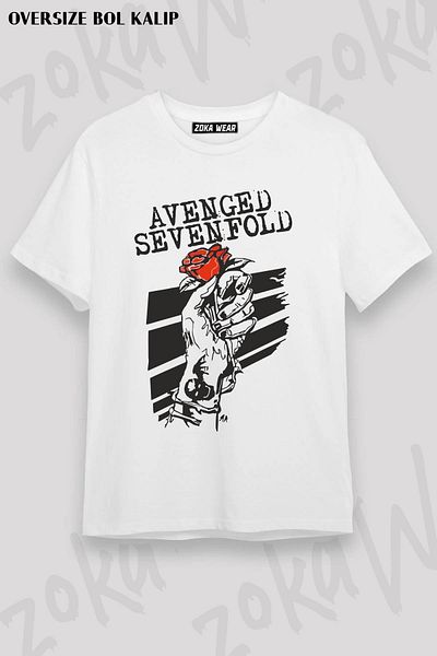 ZOKAWEAR Tricou unisex oversize cu imprimeu Rose Avenged Sevenfold Design