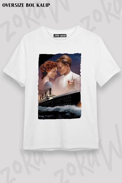 ZOKAWEAR Tricou unisex oversize cu imprimeu Titanic Design