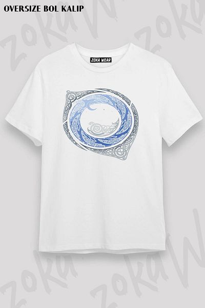 ZOKAWEAR Μπλουζάκι με στάμπα Unisex Oversize Moonlight Roundelay Design
