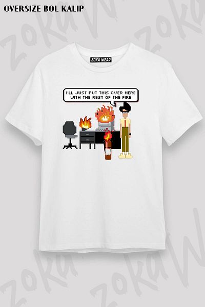 ZOKAWEAR I.T. Μπλουζάκι με στάμπα Unisex Crowd Fire 8 Bit