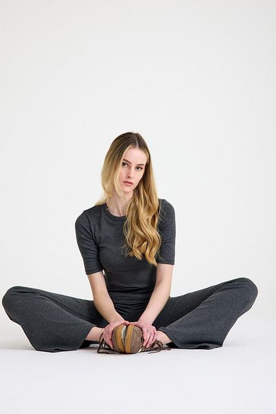NİLİST Dark Grey Flared Leggings Blouse - Spanish Leg Yoga Suit