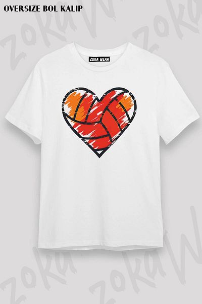 ZOKAWEAR Μπλουζάκι με στάμπα Unisex Oversize Volleyball Volleyball v6 Design