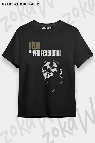 ZOKAWEAR Tricou unisex oversize cu film Leon Design imprimat