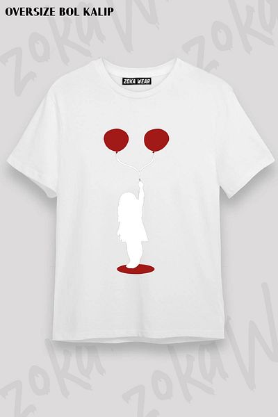 ZOKAWEAR Μπλουζάκι με στάμπα Unisex Oversize με σχέδιο μπαλόνι για κορίτσι