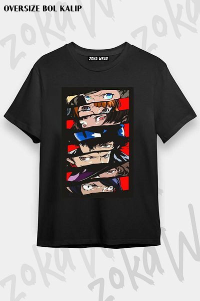 ZOKAWEAR Tricou unisex oversize Mold Persona 5 2 cu imprimeu