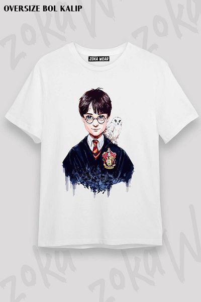 ZOKAWEAR Μπλουζάκι με στάμπα με σχέδιο Unisex Oversize Harry Potter Owl