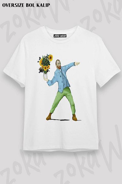 ZOKAWEAR Μπλουζάκι με στάμπα Unisex Oversize με σχέδιο Van Goghsky