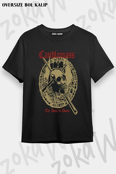 ZOKAWEAR Tricou unisex oversize cu imprimeu Candlemass Design