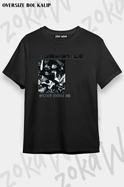 ZOKAWEAR Unisex Oversize Mold Turnstile Design Printed Tshirt