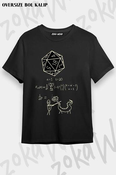 ZOKAWEAR Unisex Oversize kroj Die The Science Of 20 Sided Dice Design Štampan...