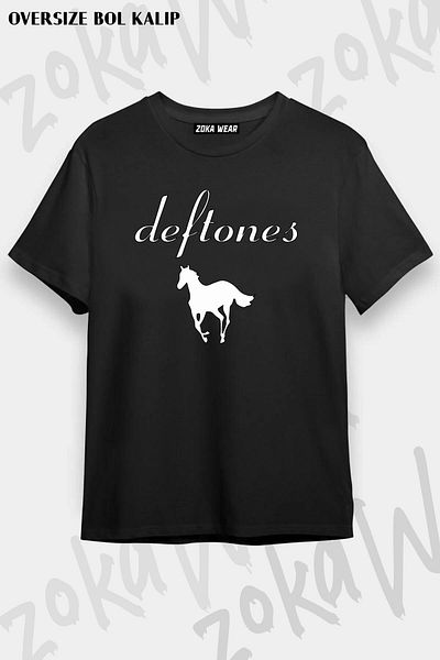 ZOKAWEAR Tricou unisex oversize cu imprimeu Horse Deftones Design
