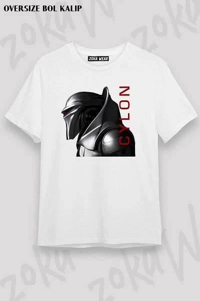 ZOKAWEAR Μπλουζάκι με στάμπα Unisex Oversize Battlestar Galactica Cylon Design
