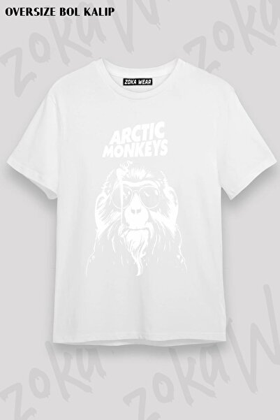 ZOKAWEAR Μπλουζάκι με στάμπα Unisex Oversize Arctic Monkeys Glasses Monkey De...