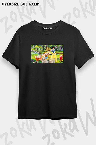 ZOKAWEAR Μπλουζάκι με στάμπα Unisex Oversize Cotton Princess and the Seven Dwarfs