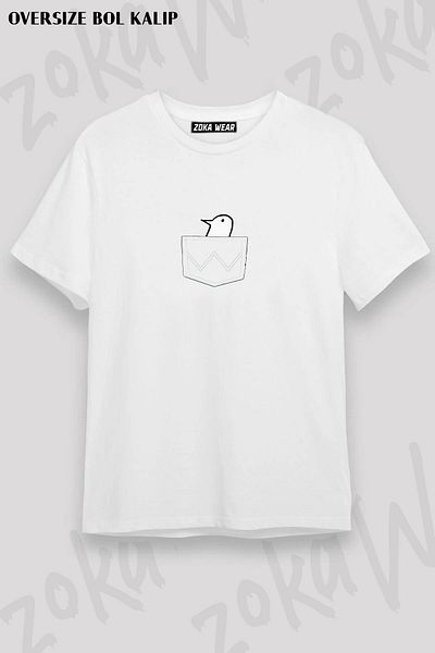 ZOKAWEAR Μπλουζάκι με στάμπα Unisex Oversize Punpun Pocket Design