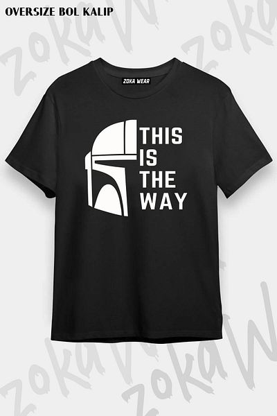 ZOKAWEAR Tricou oversize unisex cu imprimeu Mandalorian Design