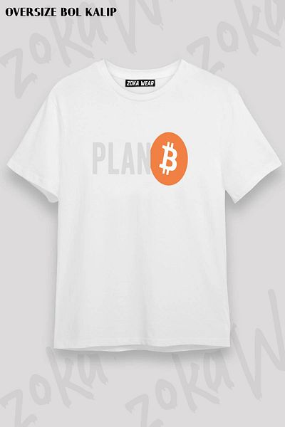 ZOKAWEAR Tricou unisex oversize cu imprimeu Plan B Bitcoin Design