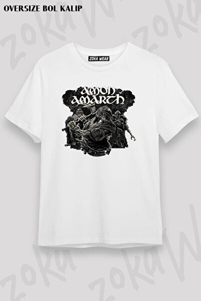 ZOKAWEAR تيشيرت مطبوع بتصميم Amon Amarth2 مقاس كبير للجنسين