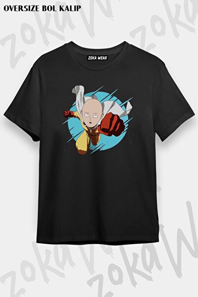 ZOKAWEAR تي شيرت مطبوع كبير الحجم للجنسين من One Punch Man Saitama V5