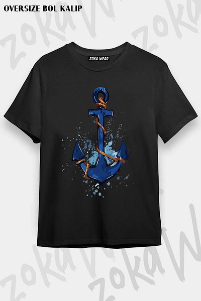 ZOKAWEAR Tricou imprimat unisex oversize cu design Sail