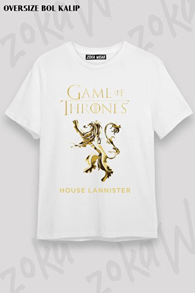 ZOKAWEAR Tricou unisex oversize cu imprimeu Lannister Game Of Thrones