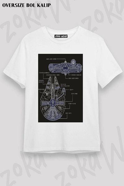 ZOKAWEAR Μπλουζάκι με στάμπα Unisex Oversize Mold Ship Schematics Design