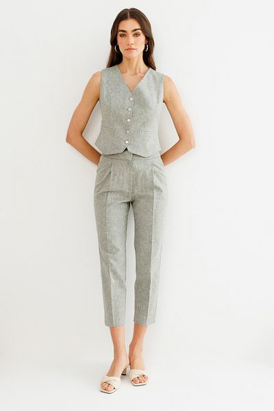 Ekol Metal Buttoned Stripe Pocket Vest