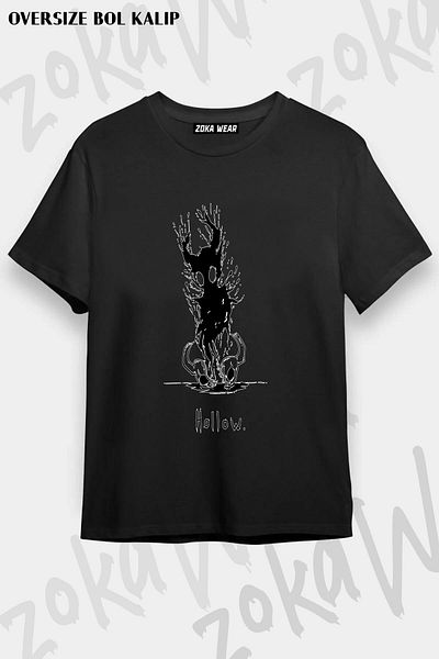 ZOKAWEAR Tricou unisex oversize cu imprimeu Hollow Void Hollow Knight Design