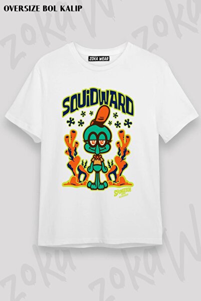 ZOKAWEAR Unisex Oversize kroj Spongebob Squarepants Štampano majica