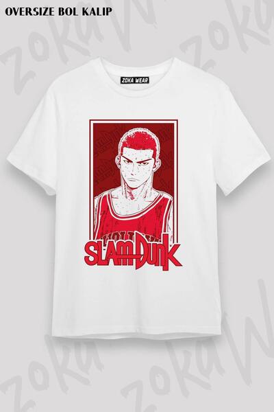 ZOKAWEAR Tricou oversize unisex cu imprimeu Slam Dunk Hanamichi Sakuragi