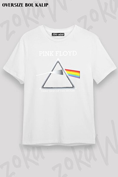 ZOKAWEAR Tricou unisex oversize cu imprimeu Pink Floyd Dark Side Design