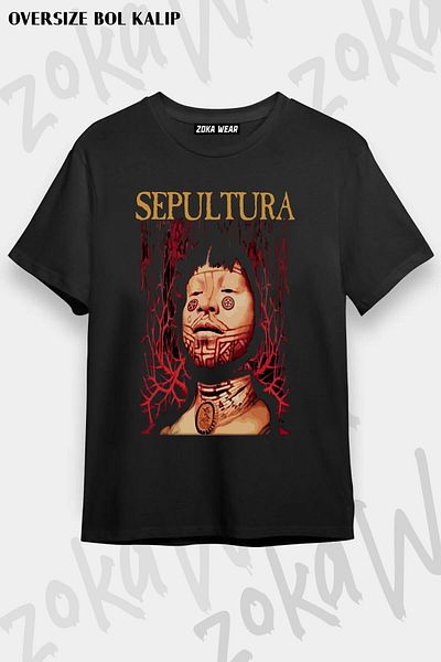 ZOKAWEAR Μπλουζάκι με στάμπα Unisex Oversize Mold Roots Sepultura Design