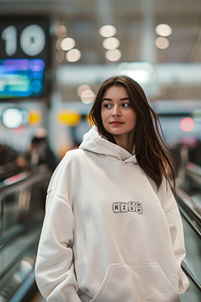 MG سترة نسائية من القطن بأكمام طويلة ومطبوعة من RISK، سترة بغطاء للرأس من 3 خيوط