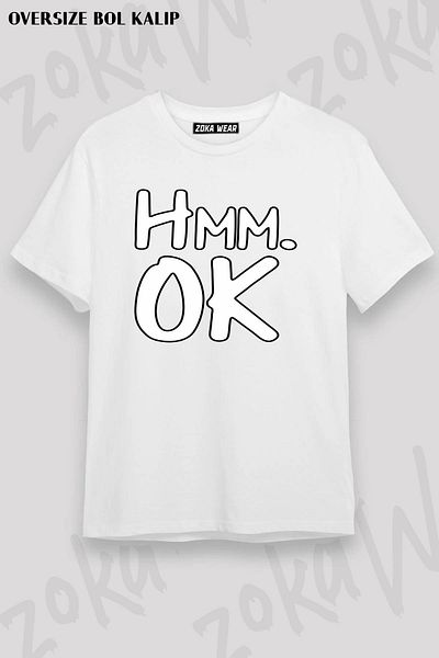 ZOKAWEAR Μπλουζάκι με στάμπα Unisex Oversize Hmm Arrow Design