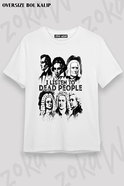 ZOKAWEAR Unisex Oversize kroj Mold I Listen To Dead People Music Design Štamp...
