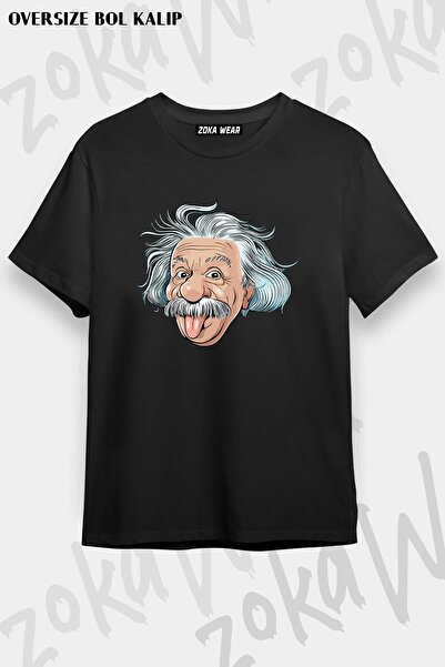 ZOKAWEAR Μπλουζάκι με στάμπα Unisex Oversize με σχέδιο Albert Einstein